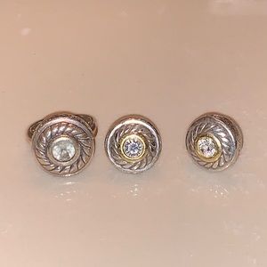 Two tone Brighton earrings and ring matching